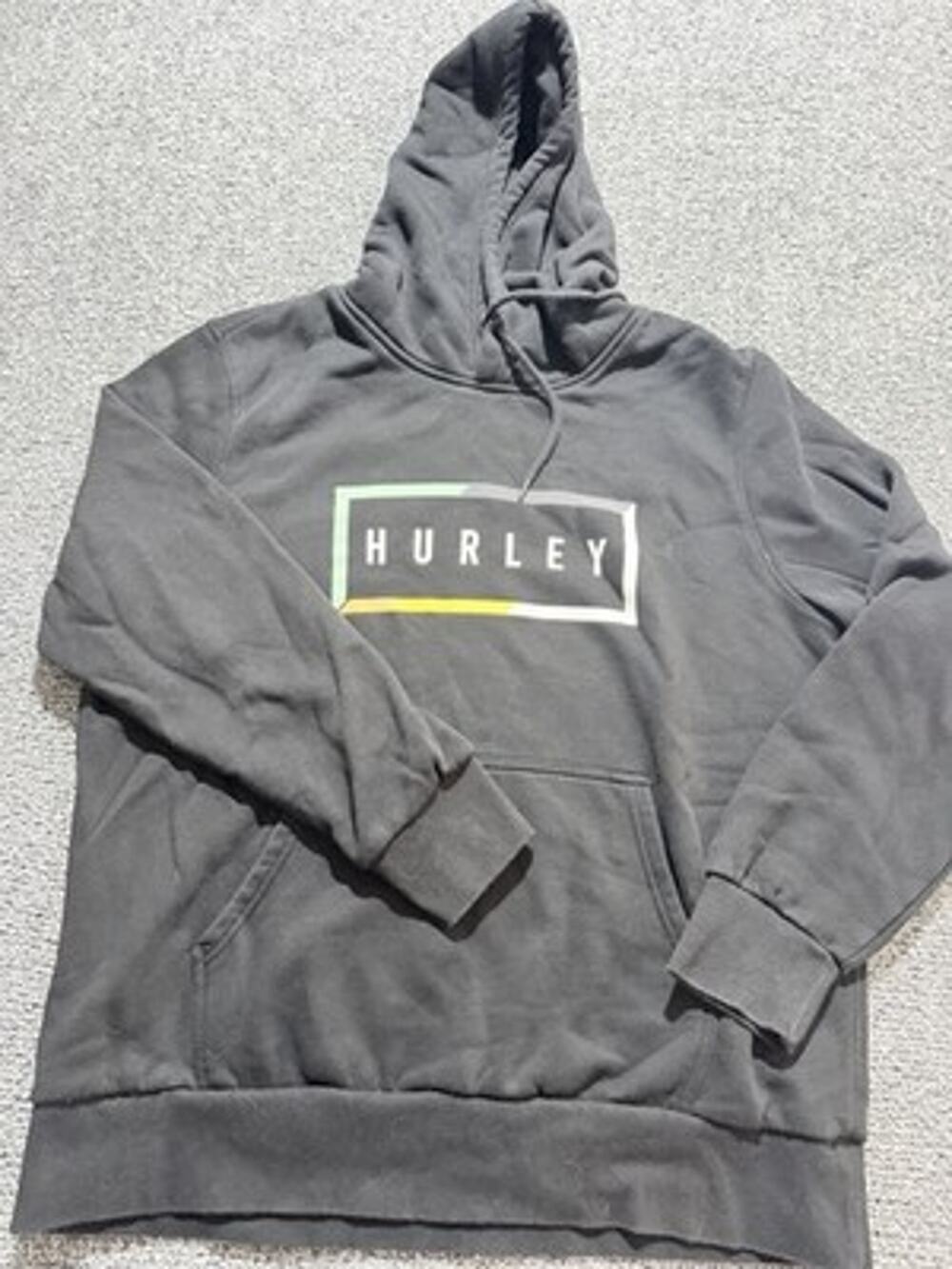 Hurley Men’s Hooded Sweatshirt Black mid Atlantic ComfortCore Casual Size XL